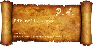 Pántlik Anna névjegykártya